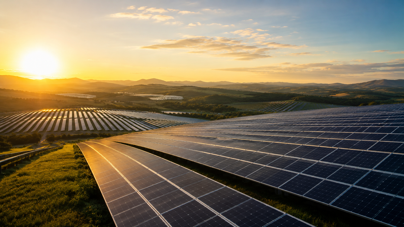 Usina solar empresarial com grande volume de painéis fotovoltaicos